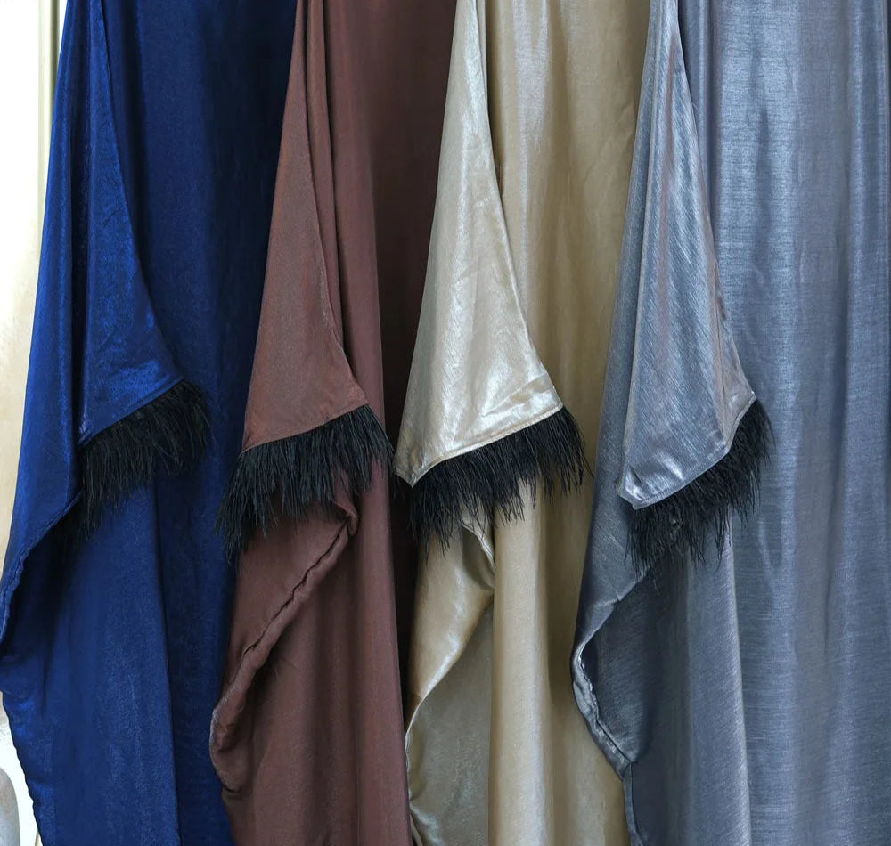 Luxury Abaya Sleeves With Feather for Muslim Women