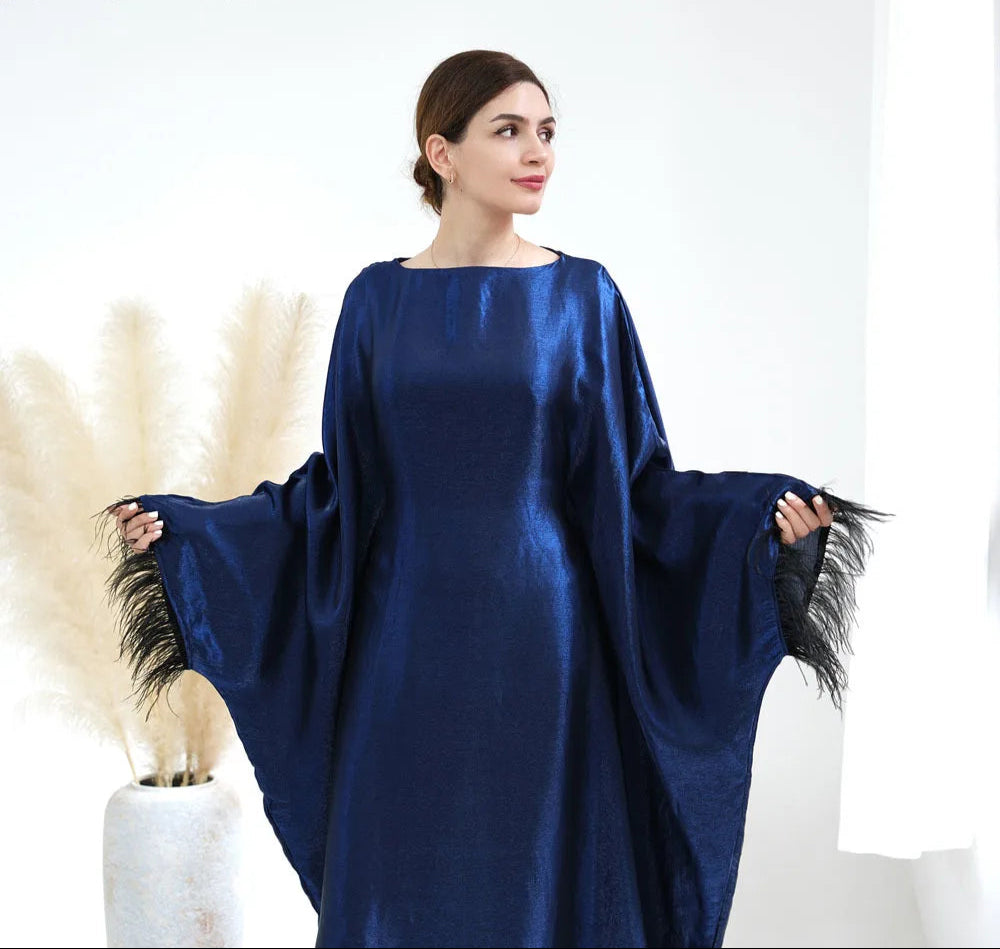 Luxury Abaya Sleeves With Feather for Muslim Women