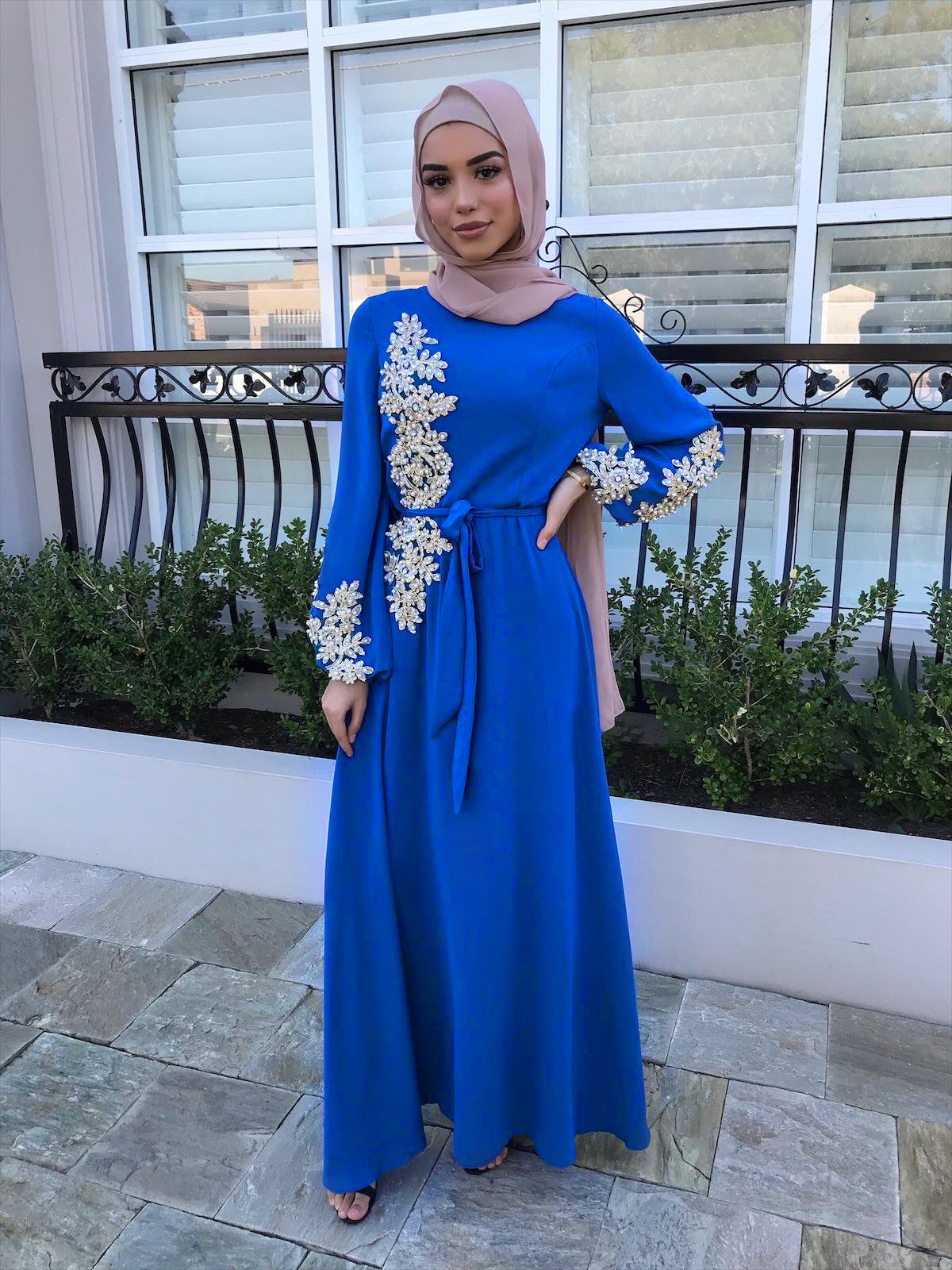 Long Dress Islamic Clothing Casual Puff Sleeves Abaya Dubai Inspired Muslim