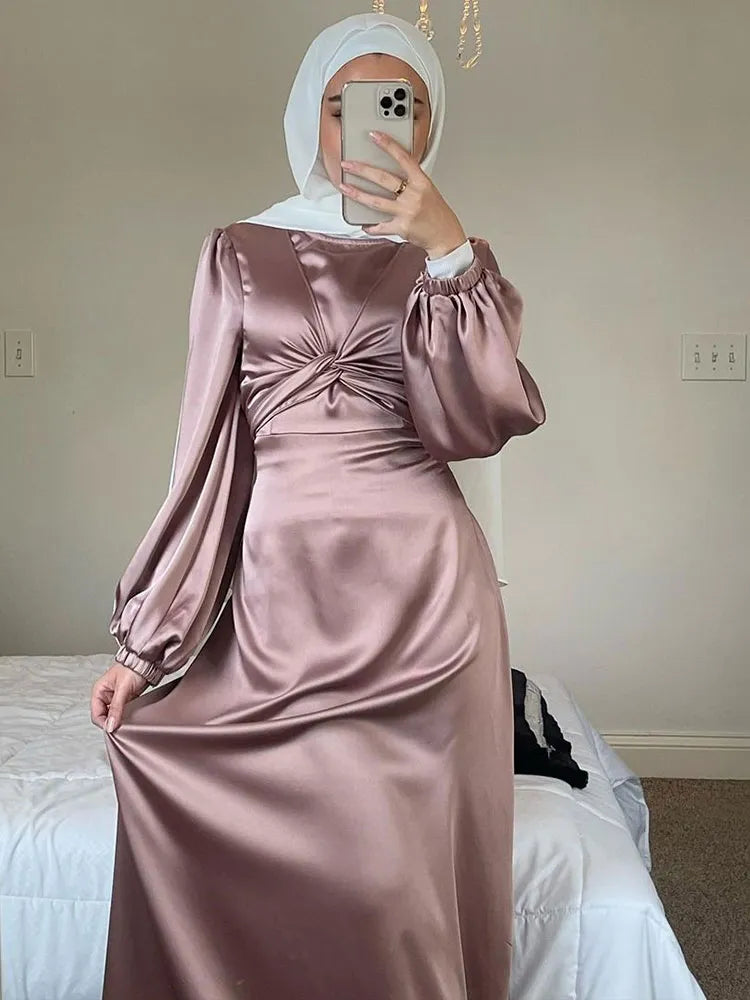 Satin Elegance Bow-Tie Abaya